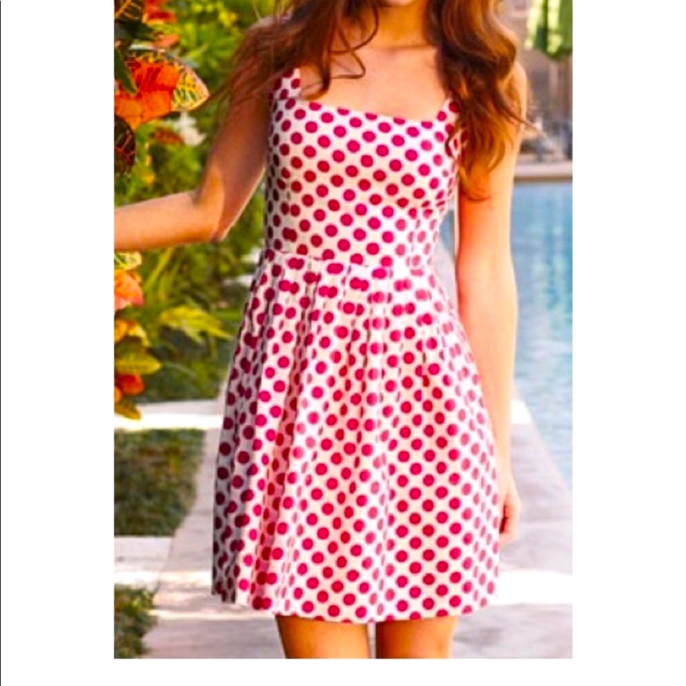 Delias Red & Cream Polka Dot Dress Size M